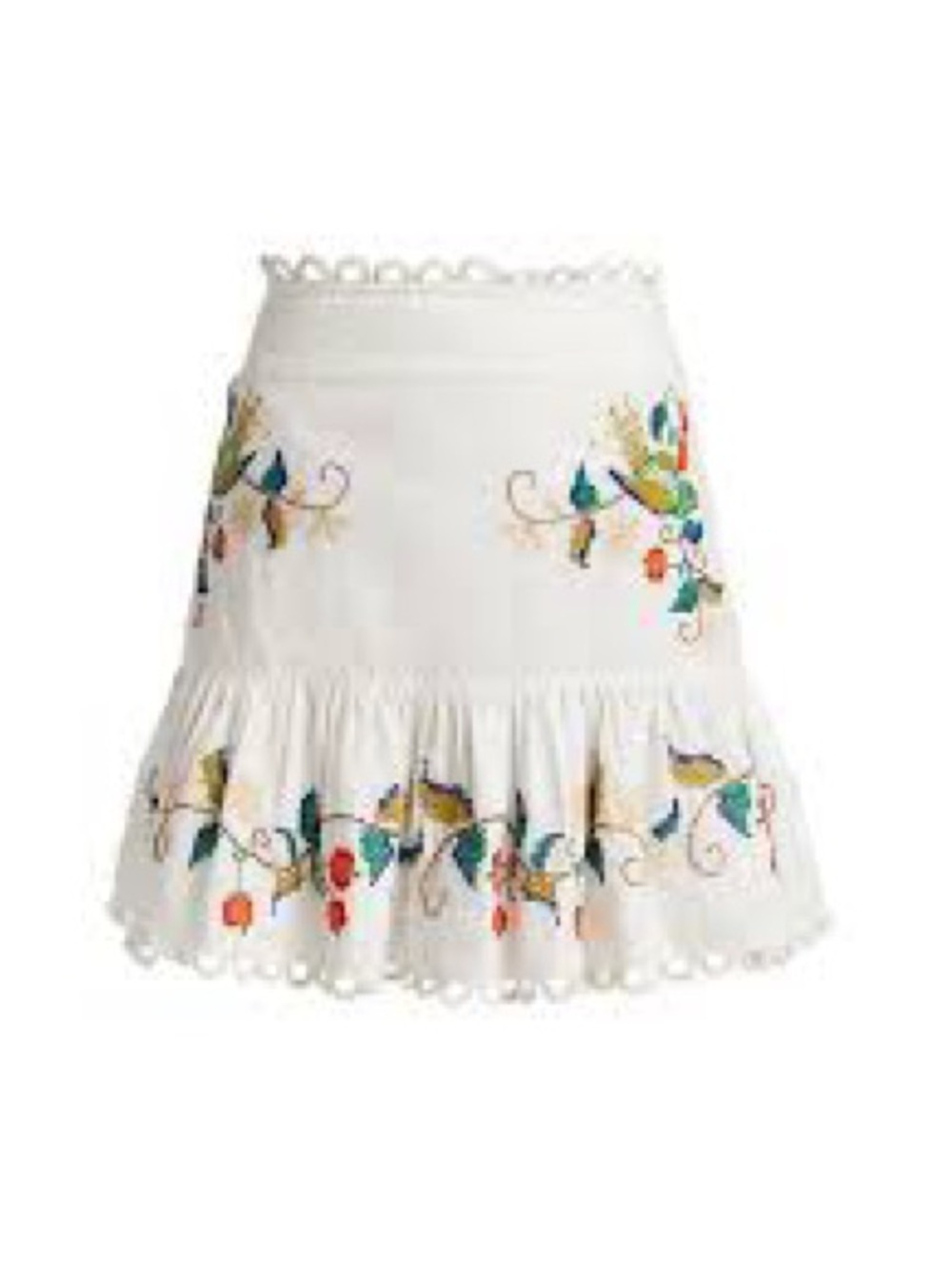 Farm Rio Pitanga Embroidered Mini Skirt